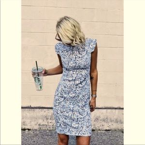 MM Lafleur Sarah 7.0 Indigo Marble Dress Size 8